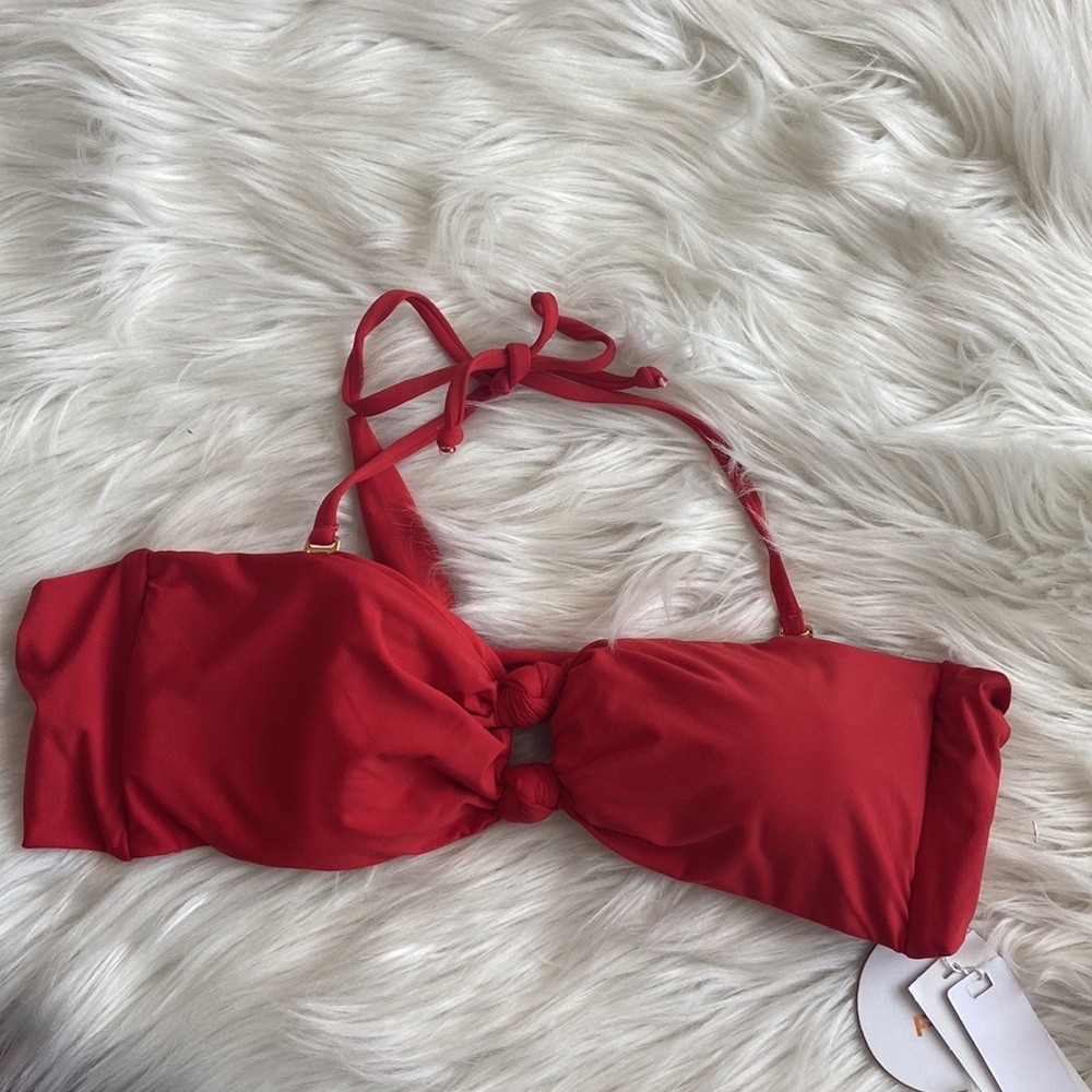 PETAL AND SEA BY PQ Double Knot Bandeau Bikini Top Sz M NWT
